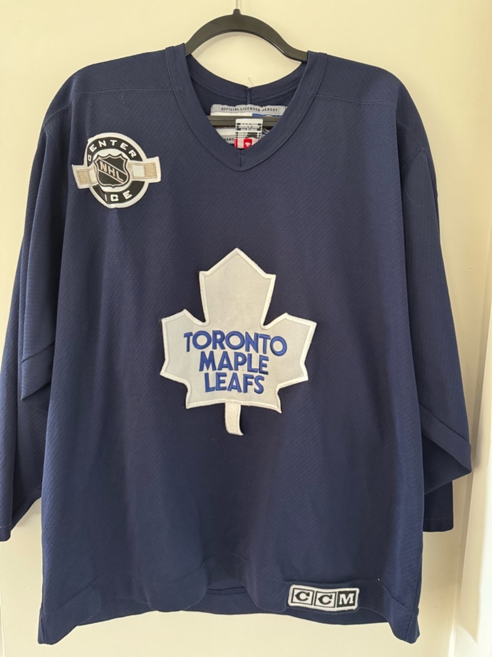 Vintage NHL Toronto Maple Leafs Center Ice Patch Jersey Curtis Joseph